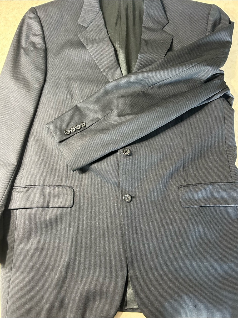 Burberry London Men’s Navy Blue Suit Jacket 44 Long Wool Sport Coat 2 Button